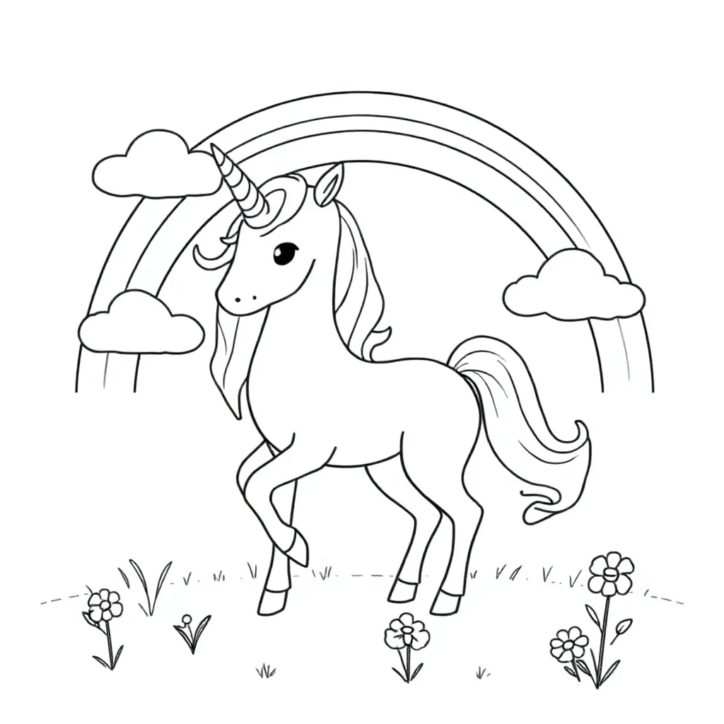 Eenhoorn coloring page for children