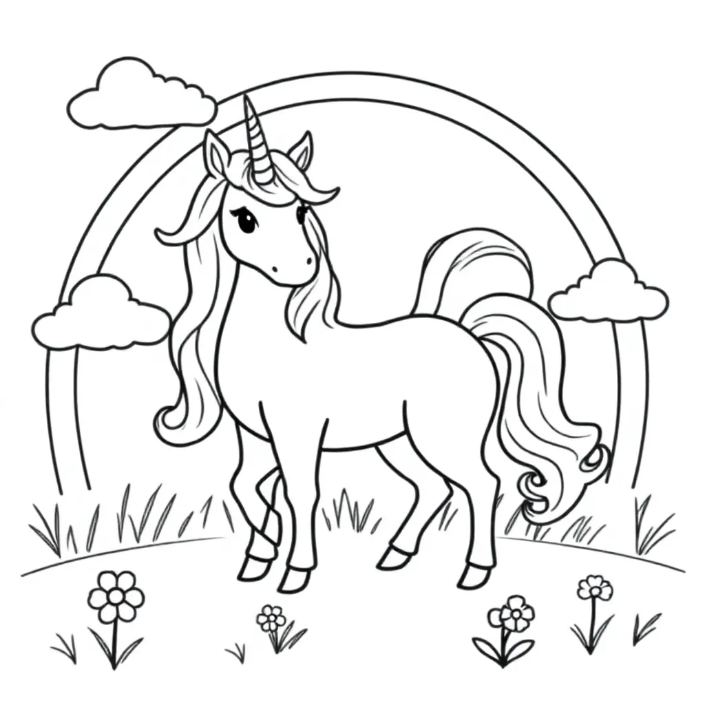Eenhoorn coloring page for children