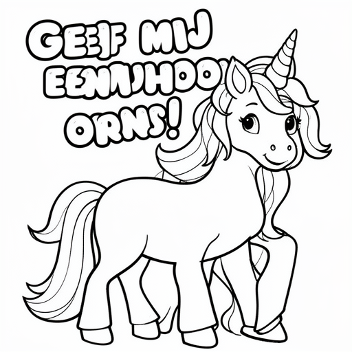 Eenhoorn kleurplaat voor kinderen