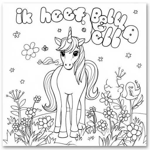 Eenhoorn kleurplaat voor kinderen