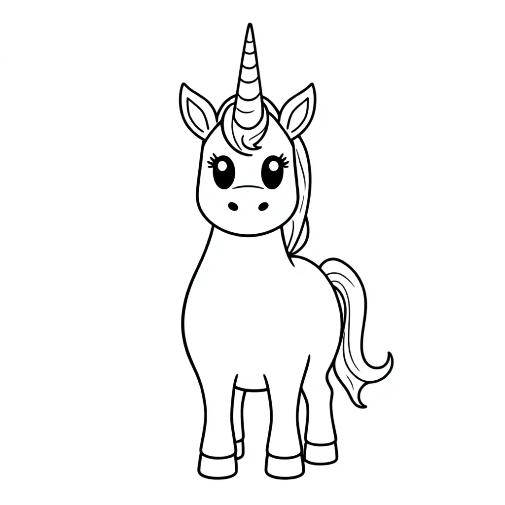 eenhoorn kleurplaat voor kinderen