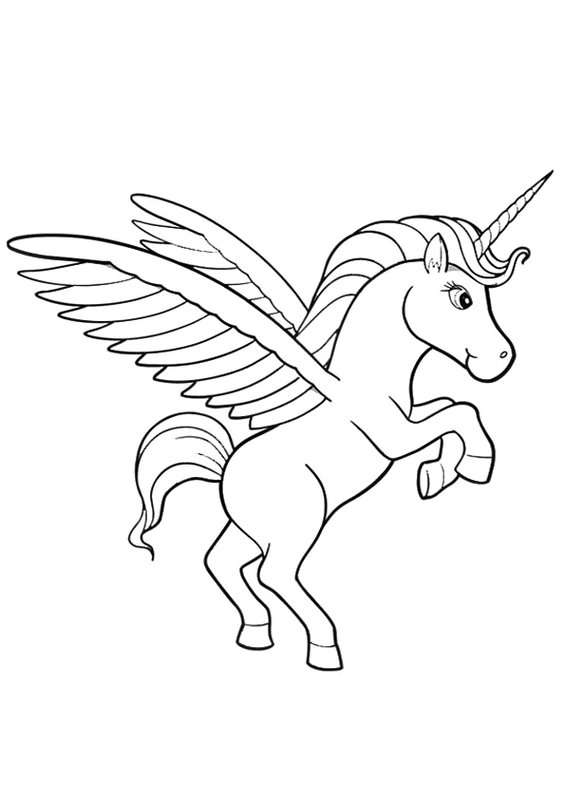 Eenhoorn Vleugels coloring page for children