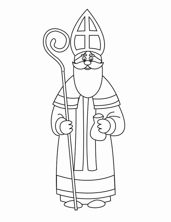 Eenvoudige Sint coloring page for children