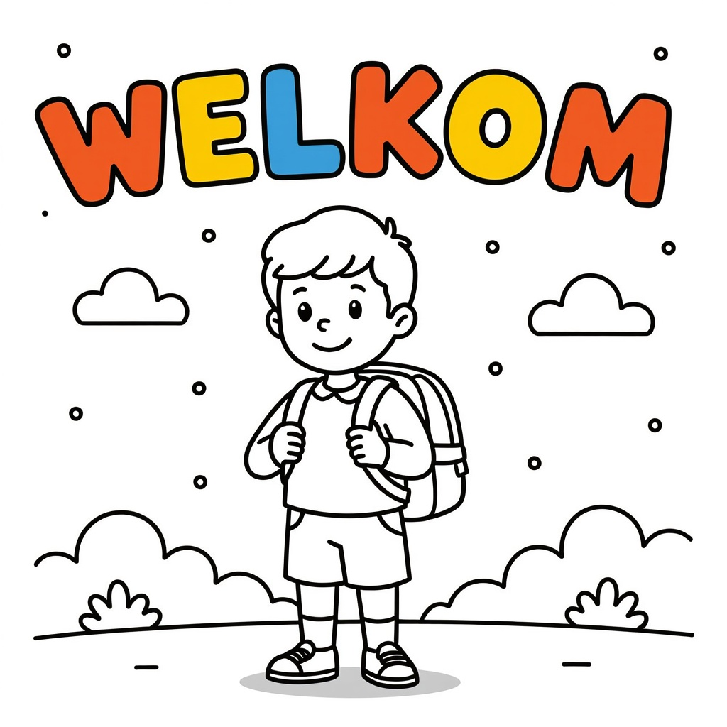 eerste schooldag coloring page for children