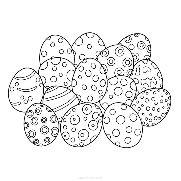 Eieren met verschillende patronen coloring page for children