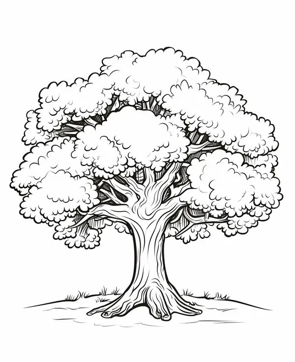 Oak Tree Coloring Page