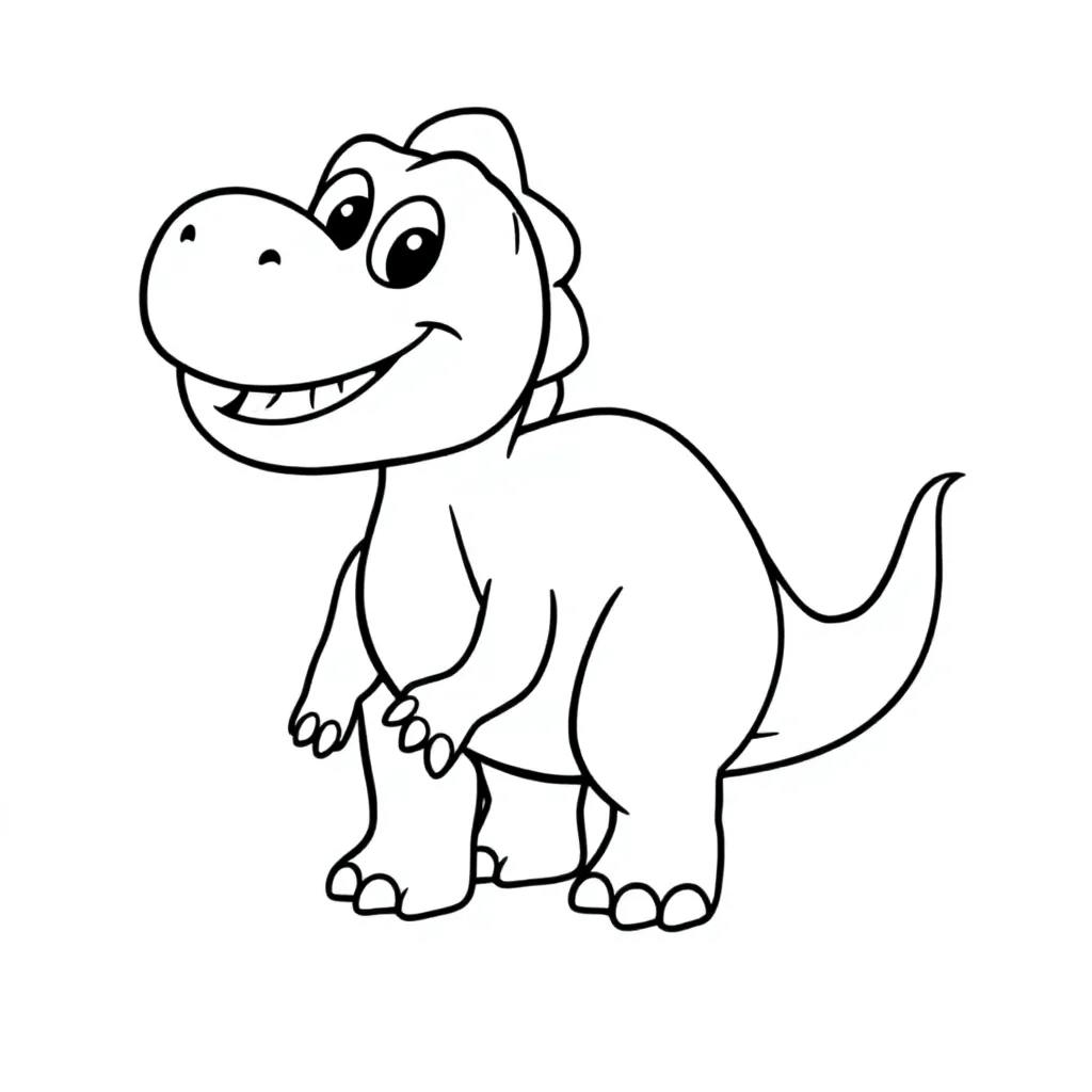 een dino kleurplaat voor kinderen