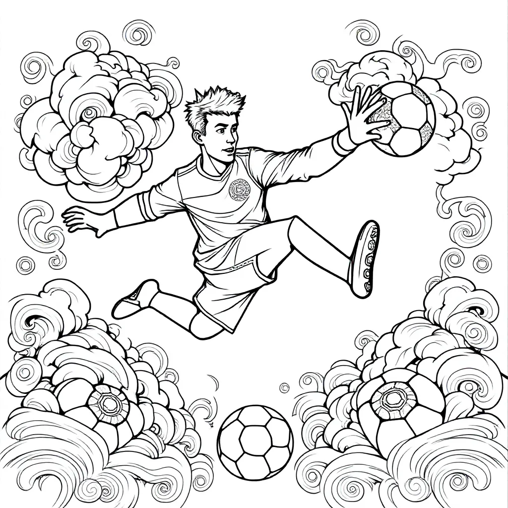 Een voetbaldoelman kleurplaat voor kinderen