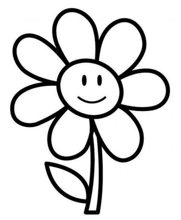 Einfache Blume coloring page for children