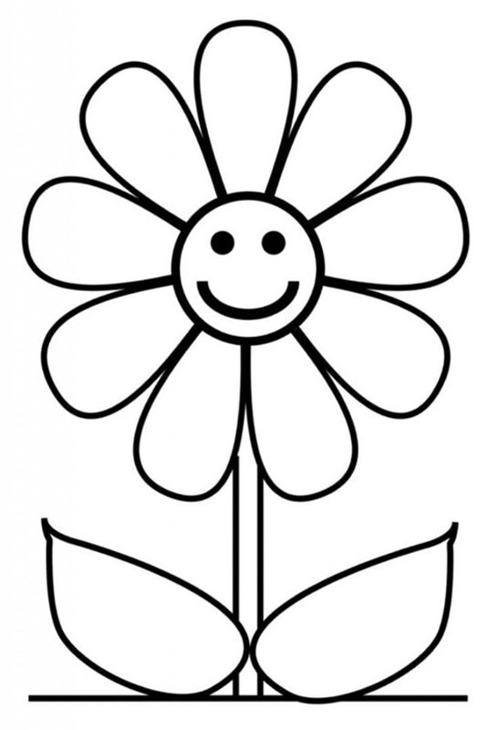 Einfache Sonnenblume coloring page for children