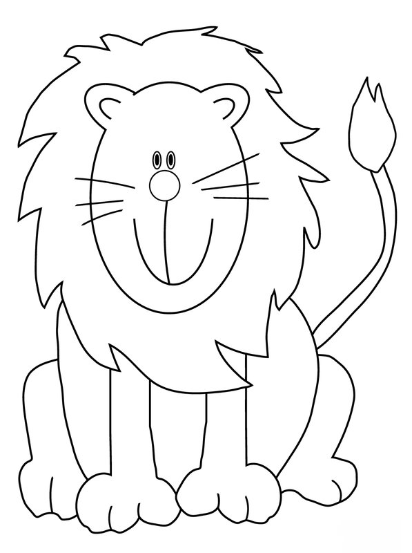 Einfacher Cartoon Löwe coloring page for children