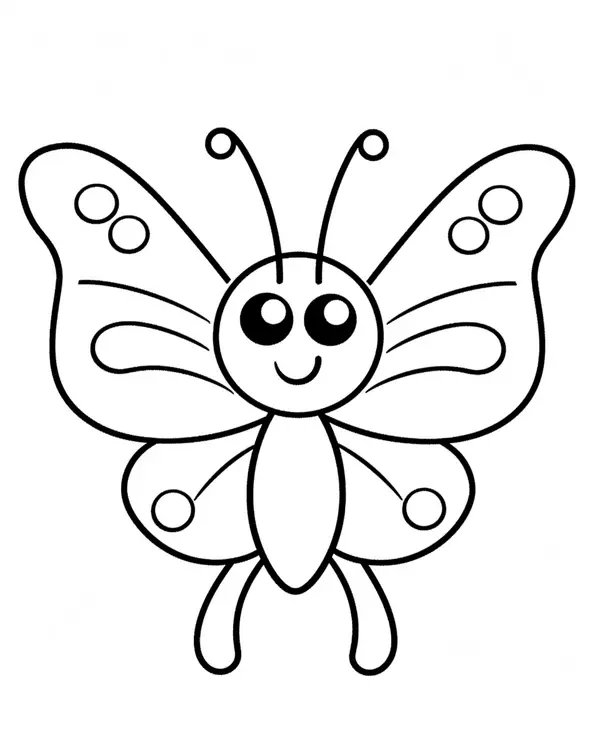 Einfacher Schmetterling mit Kreisen coloring page for children
