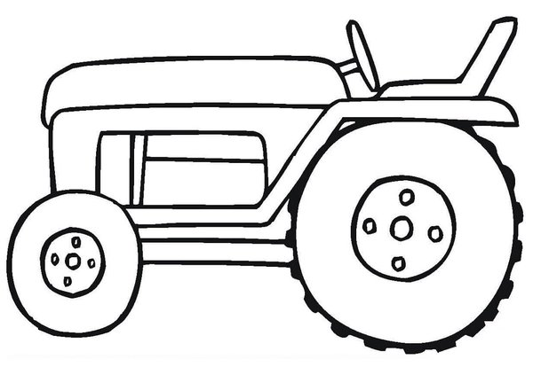 Einfacher Traktor coloring page for children