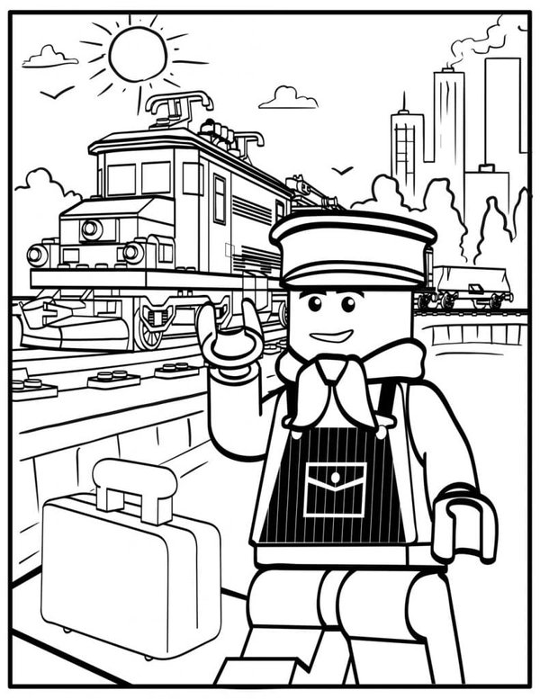 El Hombre Tren De Lego coloring page for children