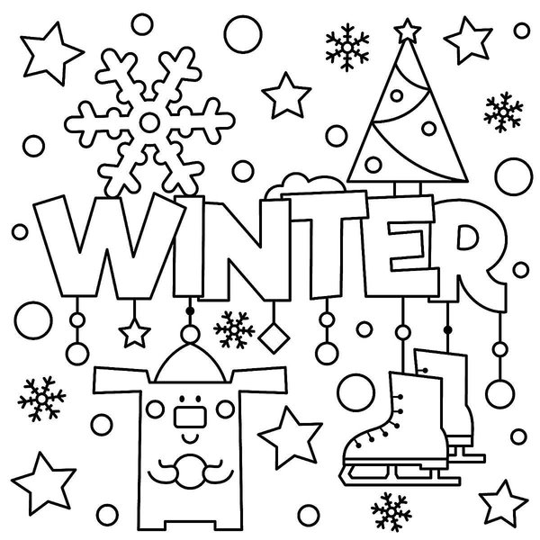 El Invierno En Letras coloring page for children