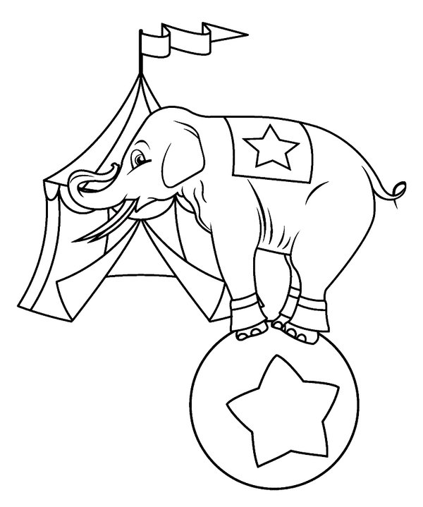 Elefante De Circo coloring page for children