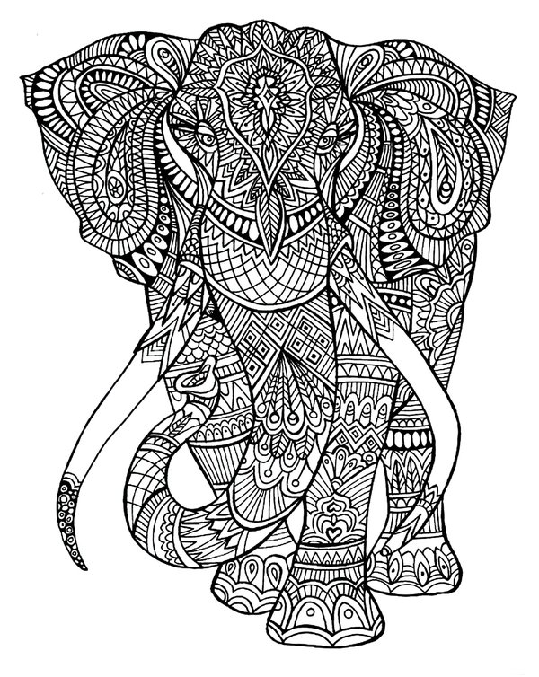 Elefanten Mandala coloring page for children