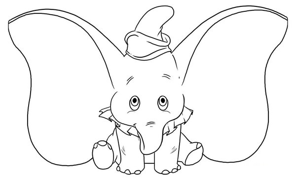 Elefantenbaby Mit Grossen Ohren coloring page for children