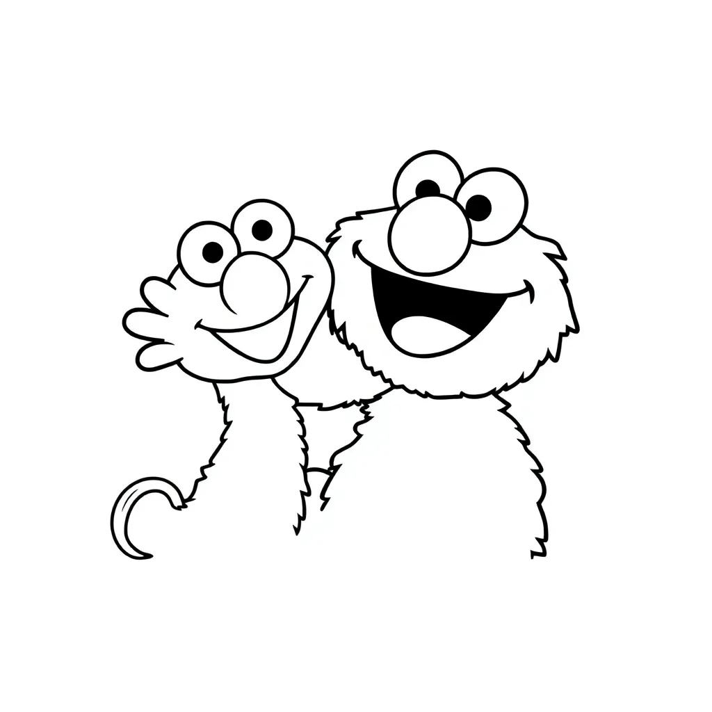Elmo Is Jarig coloring page for children