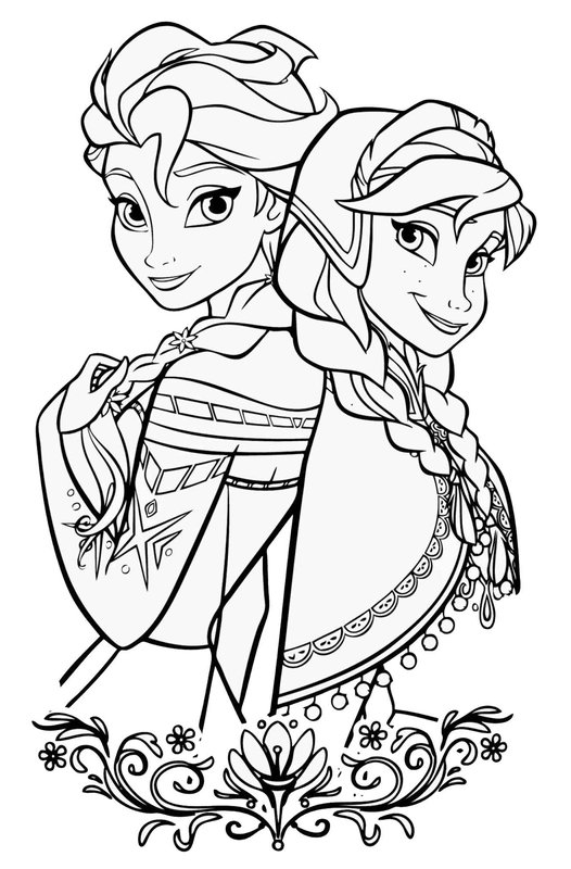 Elsa Et Anna De Frozen coloring page for children