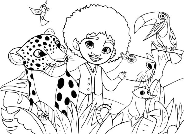 Encanto Antonio Avec Des Amis coloring page for children