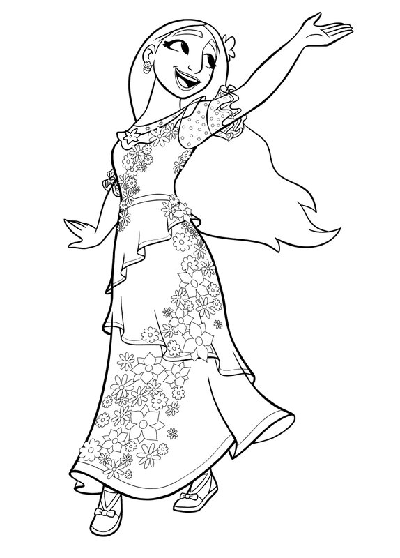 Encanto Isabela Madrigal coloring page for children