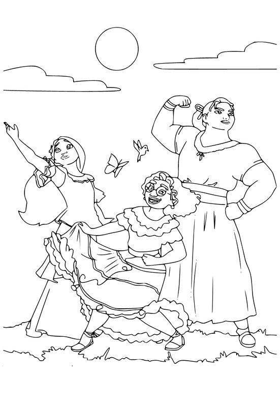Encanto Isabela Mirabel Et Luisa coloring page for children