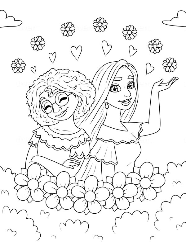 Encanto Isabela Y Mirabel coloring page for children