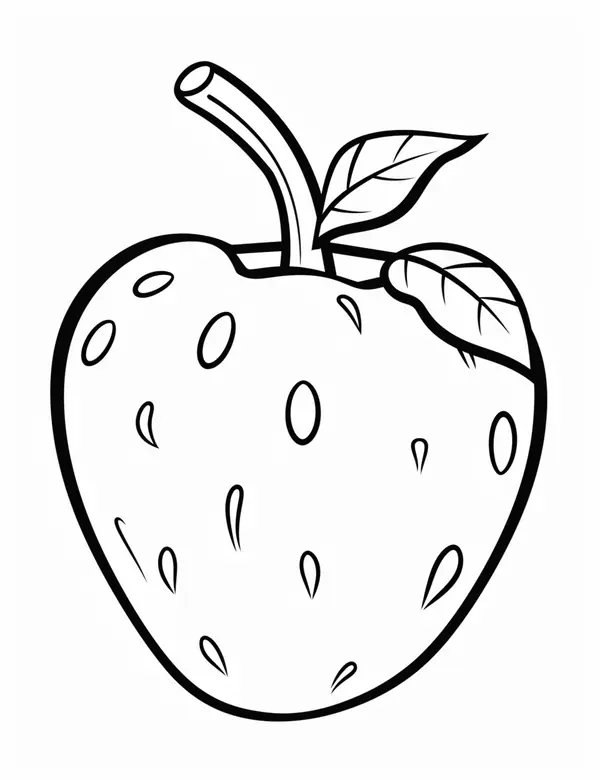 Erdbeere Einfach coloring page for children
