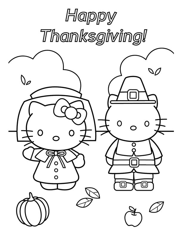 Erntedankfest Hello Kitty coloring page for children