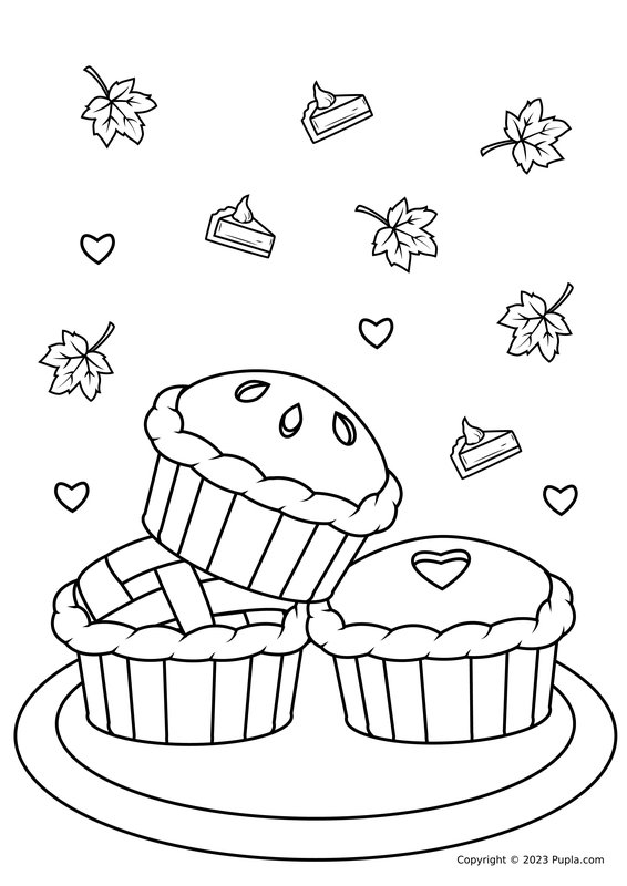 Erntedankfest-Kuchen coloring page for children
