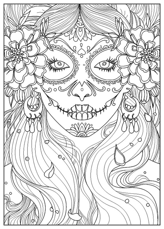 Erwachsene Tage der Toten coloring page for children