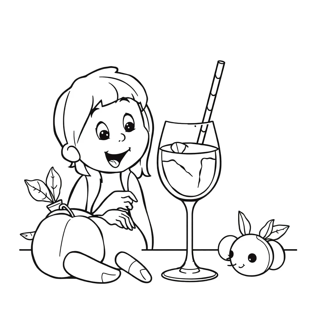 Eten Drinken Gezond Voedsel Maaltijd coloring page for children