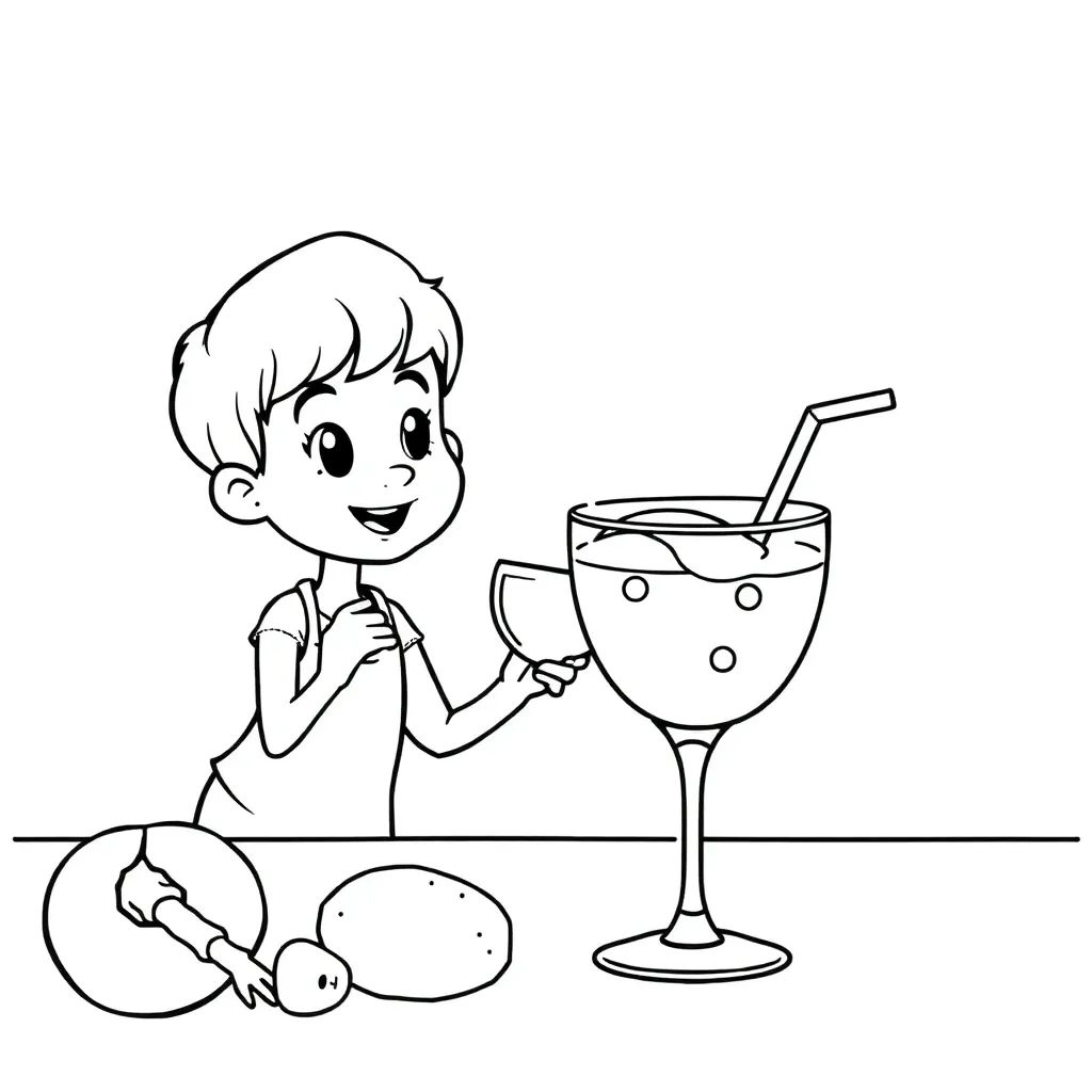 Eten Drinken Gezond Voedsel Maaltijd coloring page for children