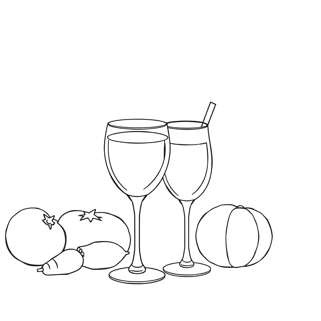 Eten Drinken Gezond Voedsel Maaltijd coloring page for children