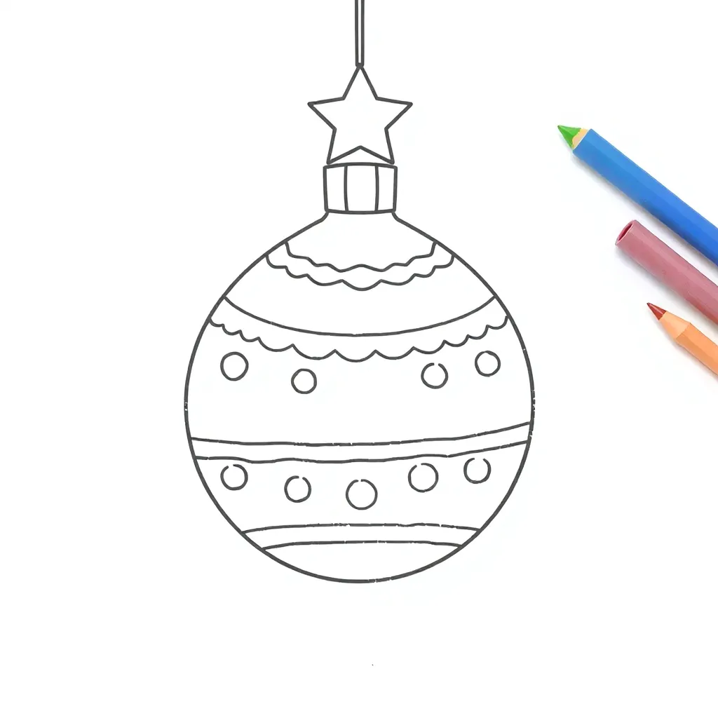 Feestdagen Nieuwjaar Kerstbal Seizoenen Sinterklaas coloring page for children