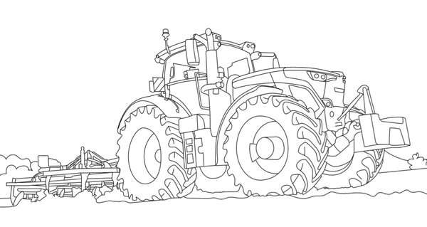 Fendt Traktor coloring page for children