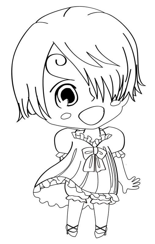 Fille Mignonne Anime coloring page for children