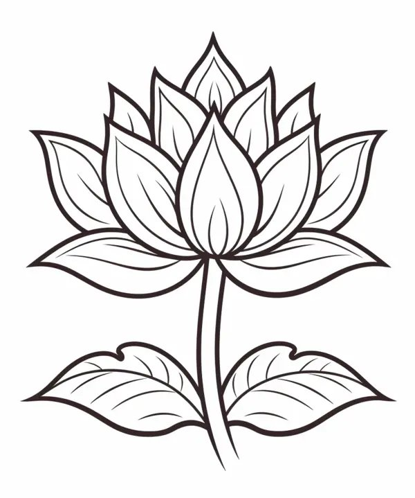 Fleur De Lotus coloring page for children