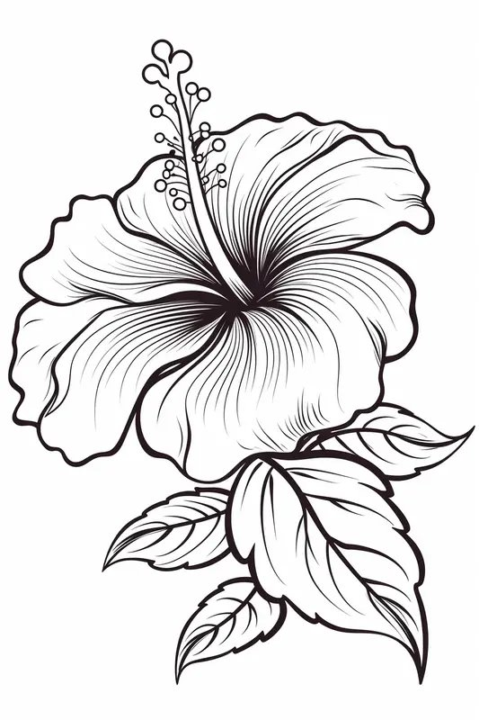 Flor De Hibisco coloring page for children