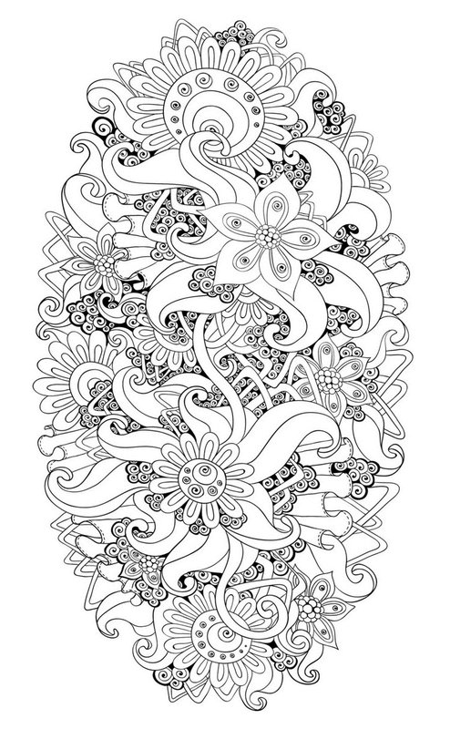 Flor Oval coloring page for children