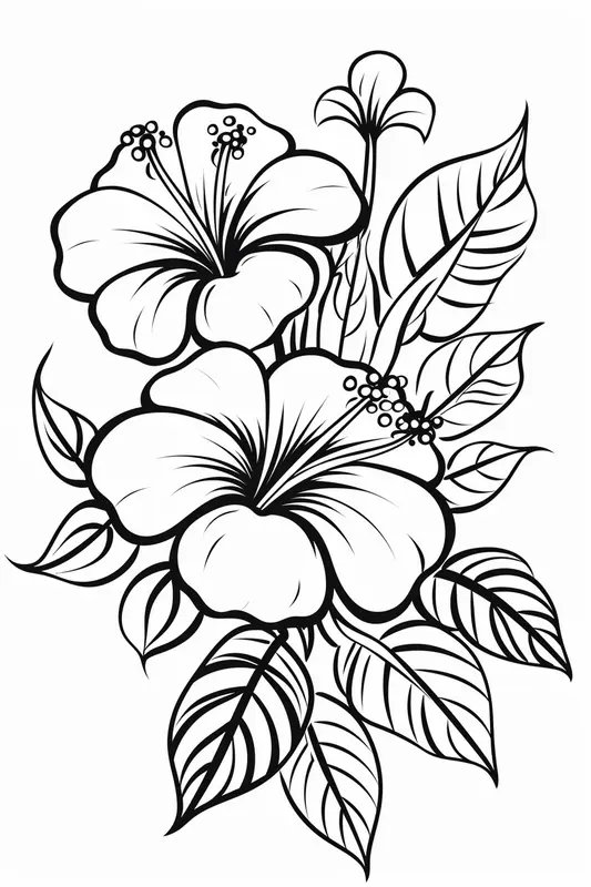 Flor Tropical coloring page for children