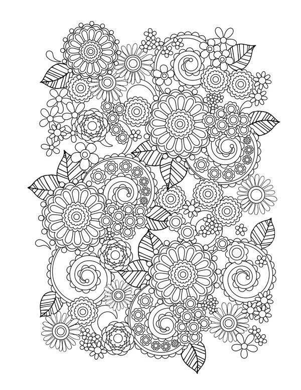 Flores Detalladas coloring page for children