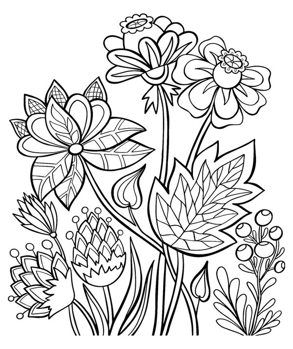 Flowers Wild coloring page for children