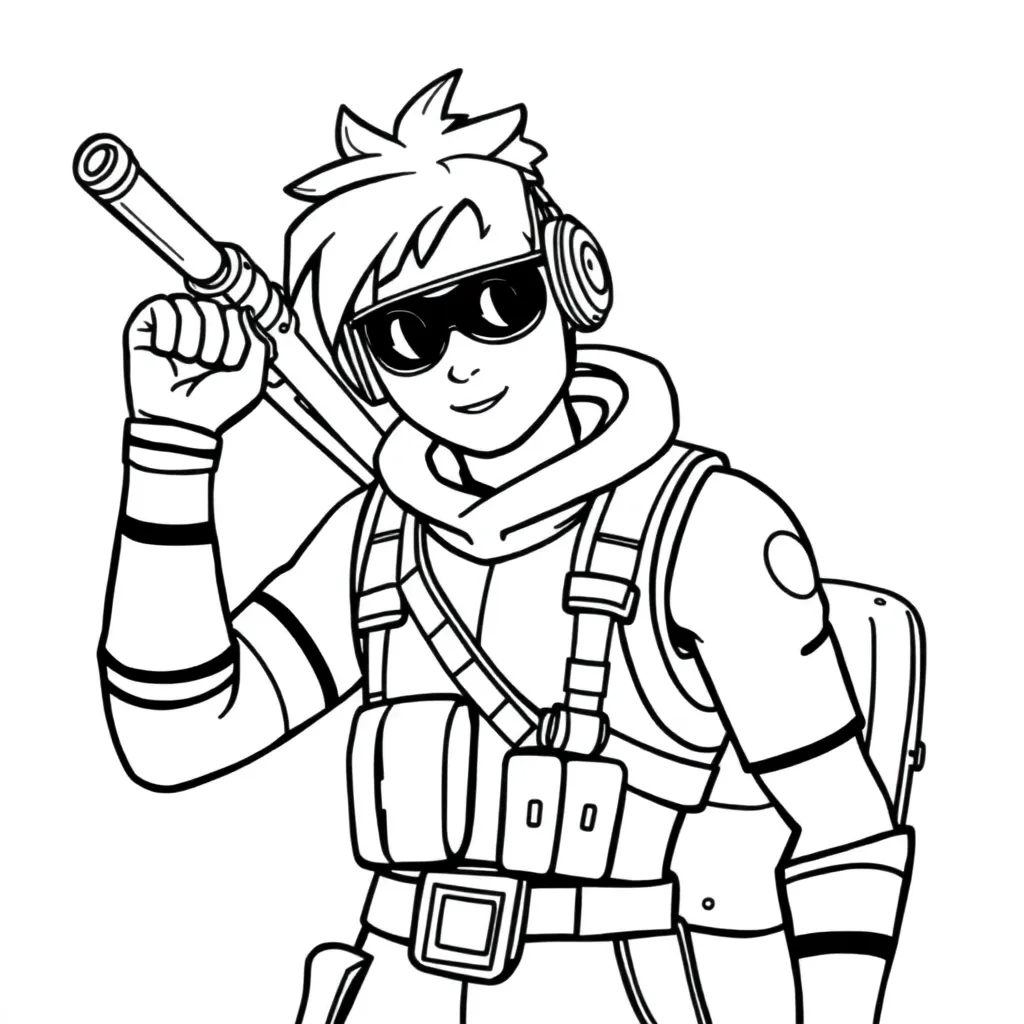 Fortnite Battle Royale Gaming Personages coloring page for children