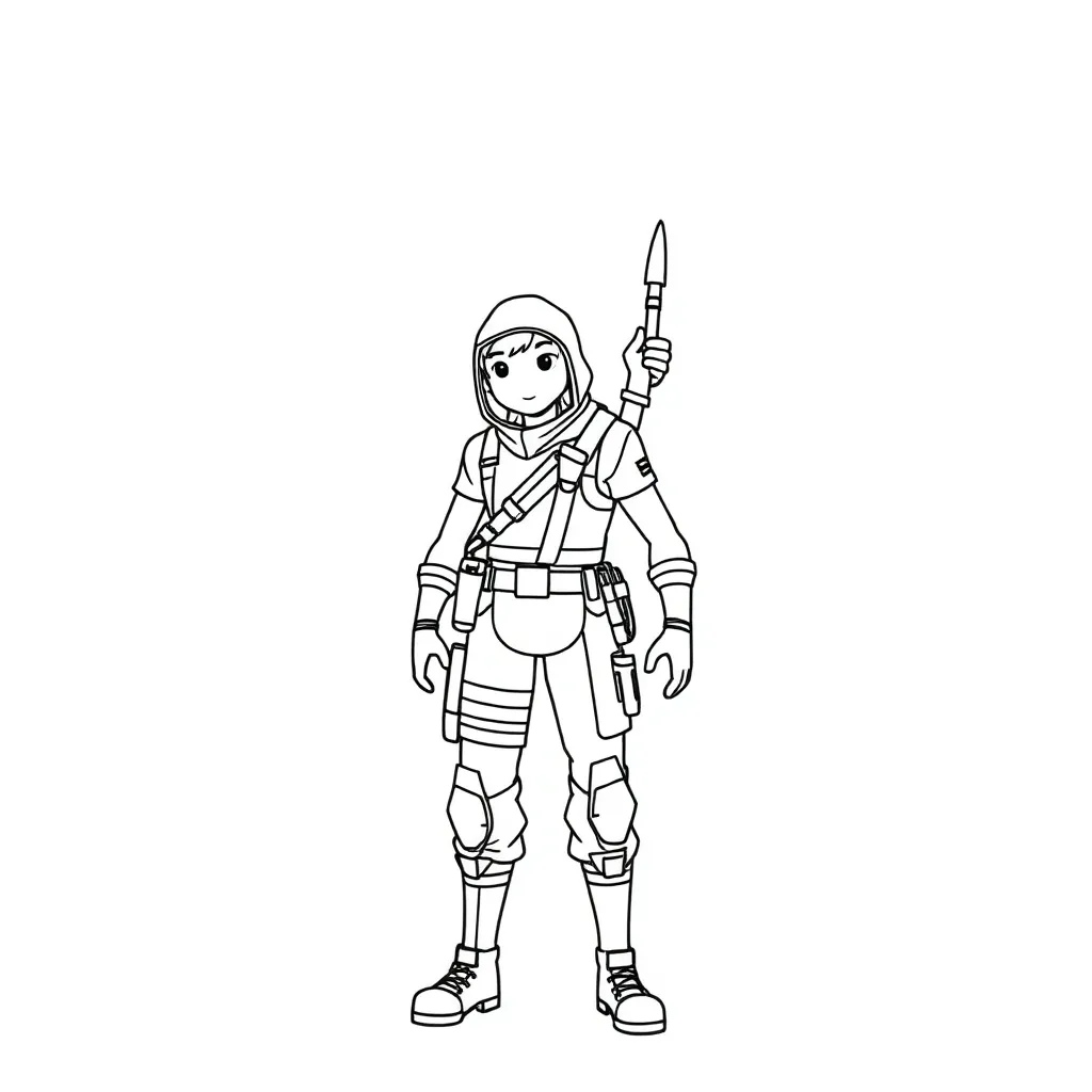 Fortnite Battle Royale Gaming Personages coloring page for children