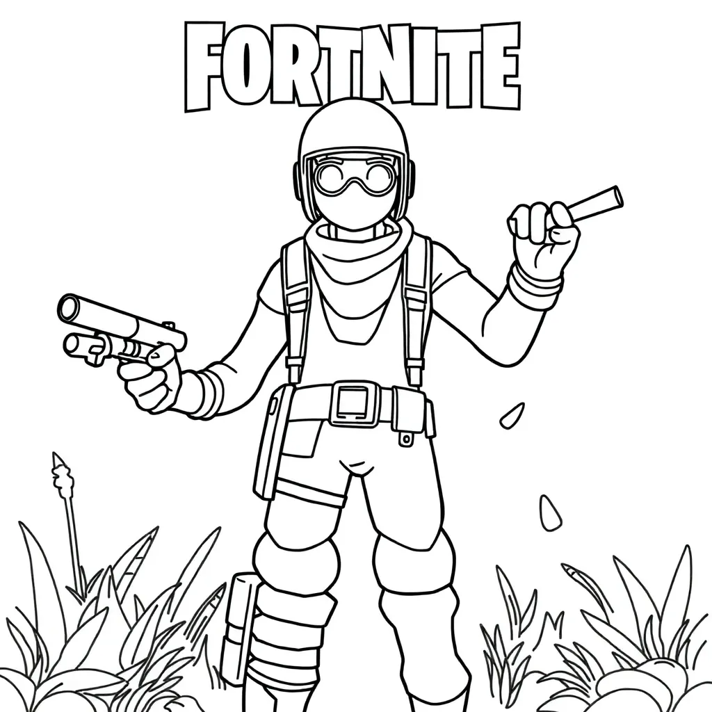 Fortnite Battle Royale Gaming Personages coloring page for children