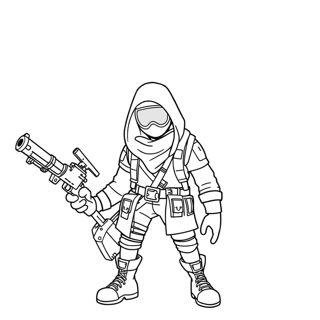 Fortnite Battle Royale Gaming Personages coloring page for children