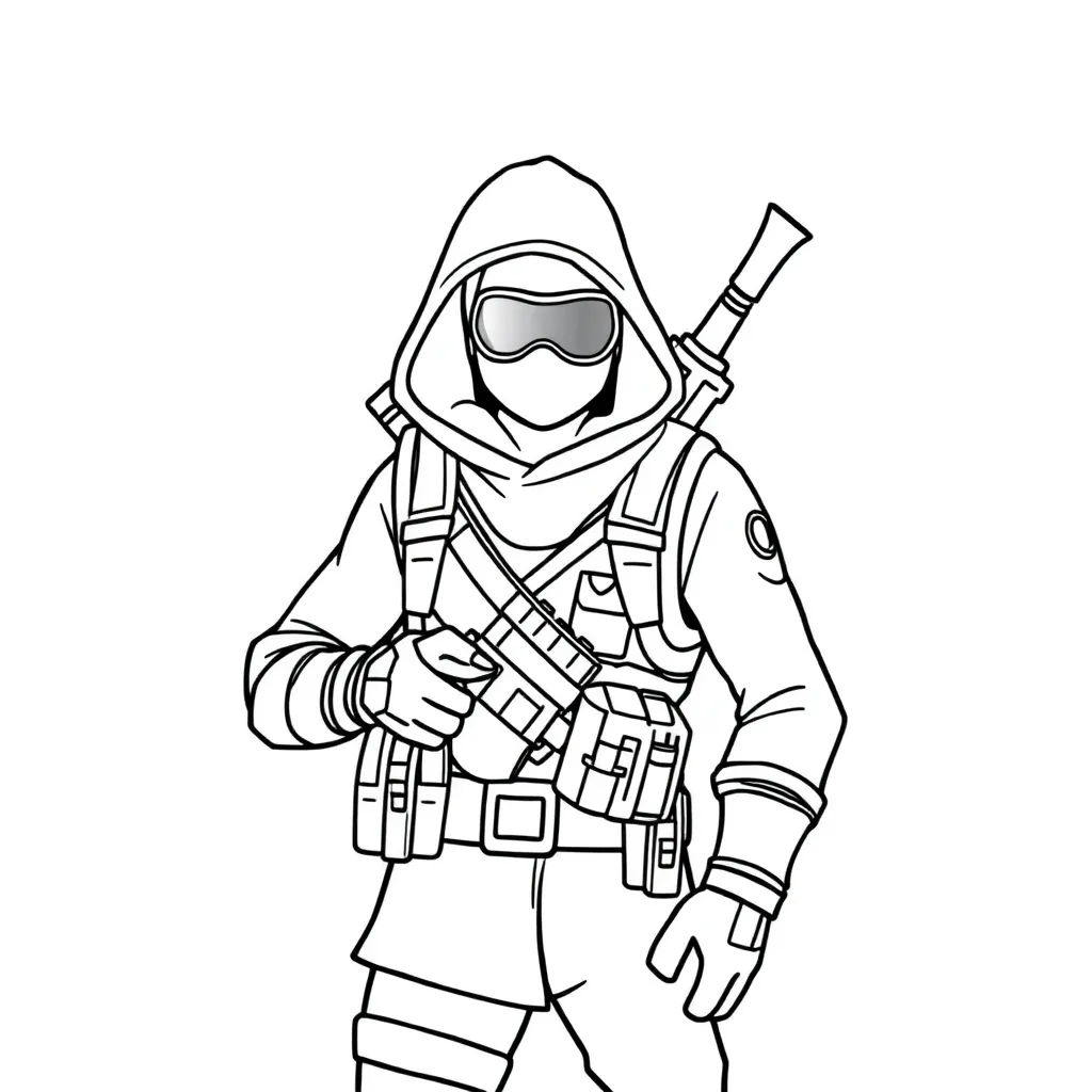 Fortnite Battle Royale Personages Actie Gaming coloring page for children