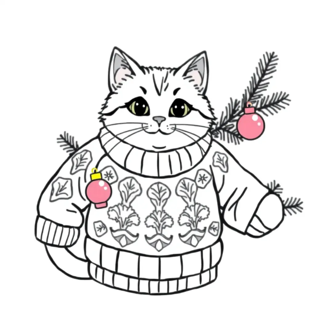 Foute Kersttrui coloring page for children